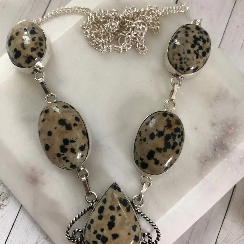 925 Sterling Dalmatian Jasper Necklace 20